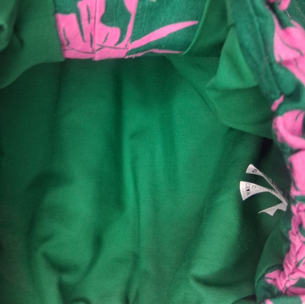 Maison d 'Amelie Paris Cropped Top Green & Pink Leaf Tropical Print M - Picture 11 of 16